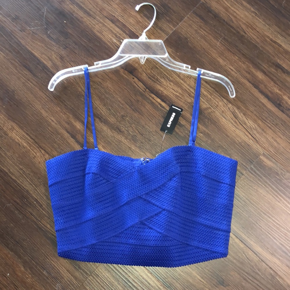 Express crop top blue L